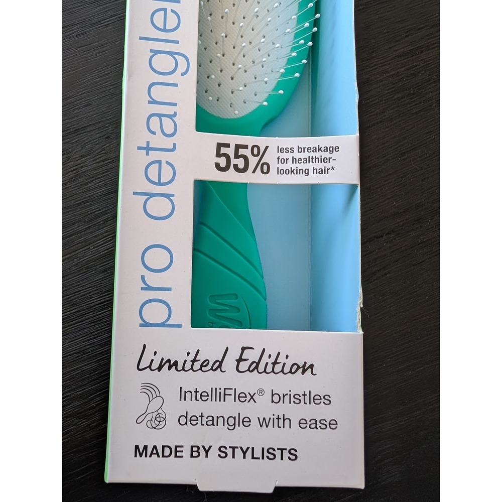 Wet Brush Pro Detangler Teal Green Rubberized Handle IntelliFlex Bristles Hair - Picture 4 of 7